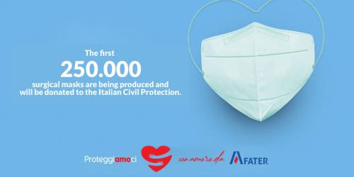 Fater will make 250,000 masks to be donated to the Civil Protection